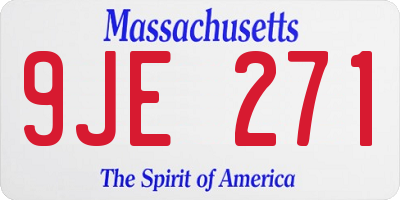 MA license plate 9JE271