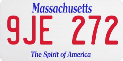 MA license plate 9JE272