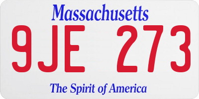 MA license plate 9JE273