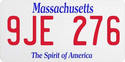 MA license plate 9JE276