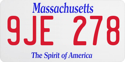 MA license plate 9JE278