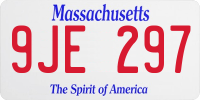 MA license plate 9JE297