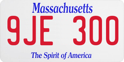 MA license plate 9JE300