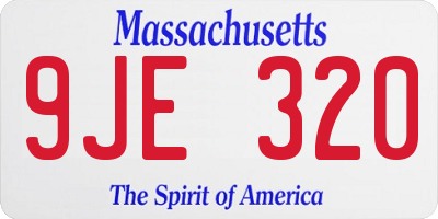 MA license plate 9JE320