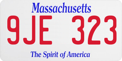 MA license plate 9JE323
