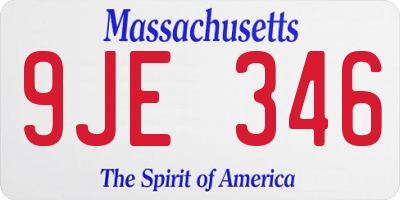 MA license plate 9JE346