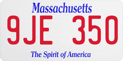 MA license plate 9JE350