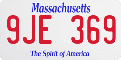 MA license plate 9JE369