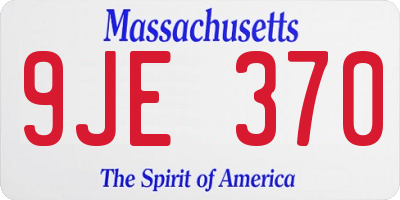 MA license plate 9JE370