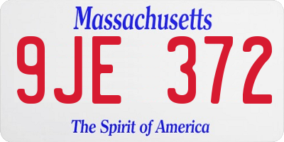 MA license plate 9JE372