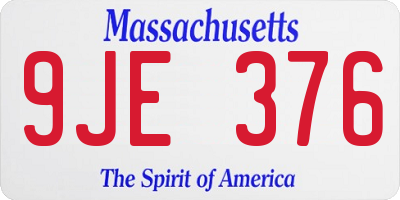 MA license plate 9JE376