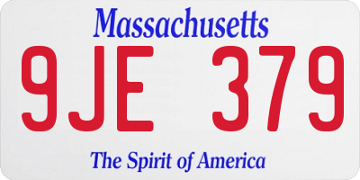 MA license plate 9JE379