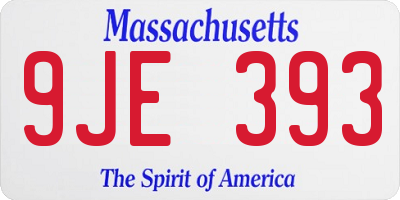 MA license plate 9JE393