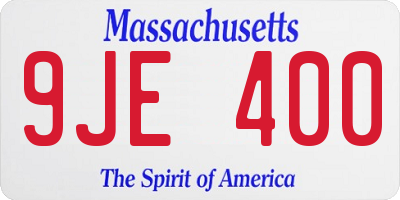 MA license plate 9JE400