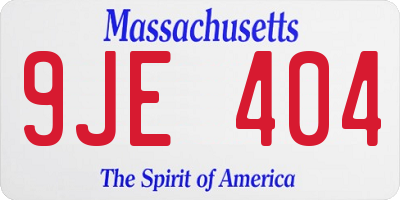 MA license plate 9JE404