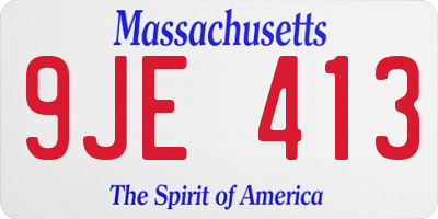 MA license plate 9JE413