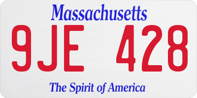 MA license plate 9JE428
