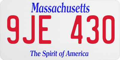 MA license plate 9JE430