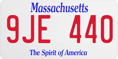 MA license plate 9JE440