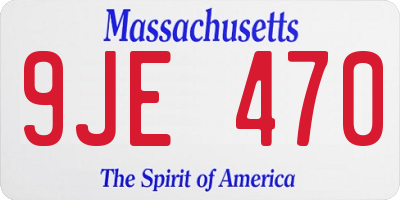 MA license plate 9JE470