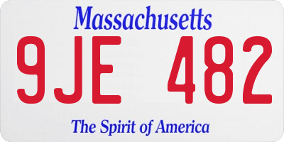 MA license plate 9JE482