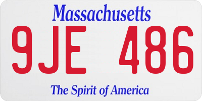 MA license plate 9JE486