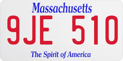 MA license plate 9JE510