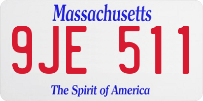 MA license plate 9JE511