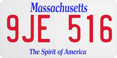 MA license plate 9JE516