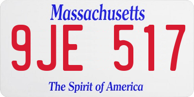 MA license plate 9JE517