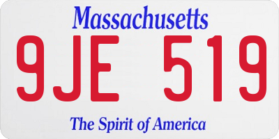 MA license plate 9JE519