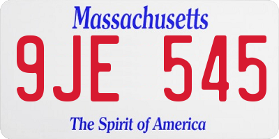 MA license plate 9JE545