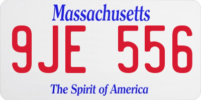 MA license plate 9JE556