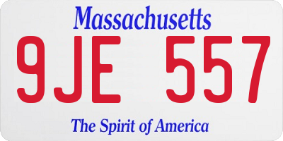MA license plate 9JE557