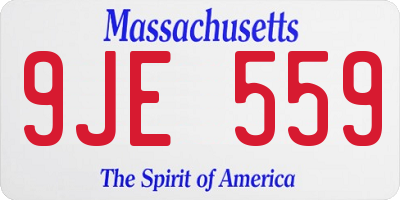MA license plate 9JE559