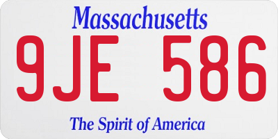MA license plate 9JE586