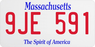 MA license plate 9JE591