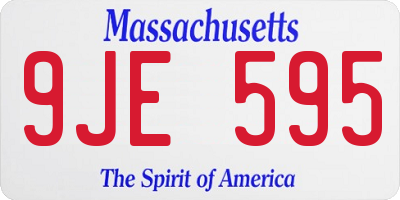 MA license plate 9JE595