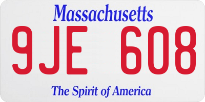 MA license plate 9JE608