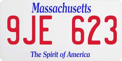 MA license plate 9JE623