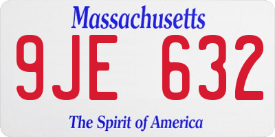 MA license plate 9JE632