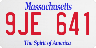 MA license plate 9JE641