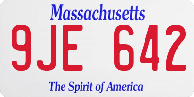 MA license plate 9JE642