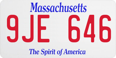 MA license plate 9JE646