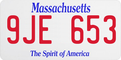 MA license plate 9JE653