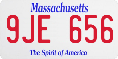 MA license plate 9JE656