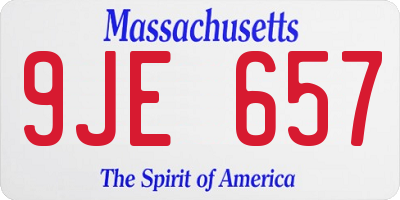 MA license plate 9JE657
