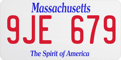 MA license plate 9JE679