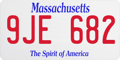 MA license plate 9JE682