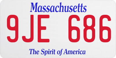 MA license plate 9JE686